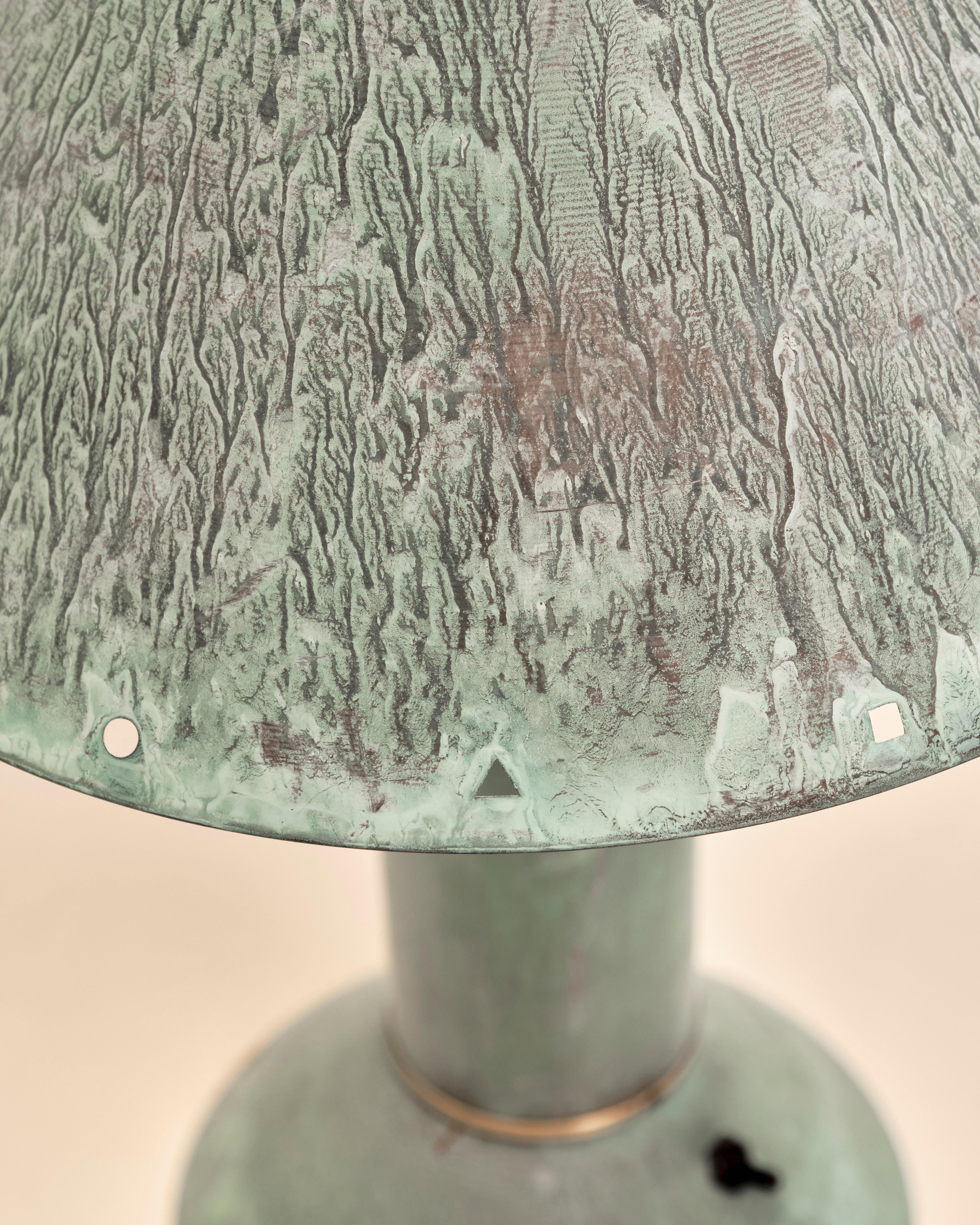 Late 20th Century Pair of 1980's Patinated Copper Table Lamps by Ron Rezek 