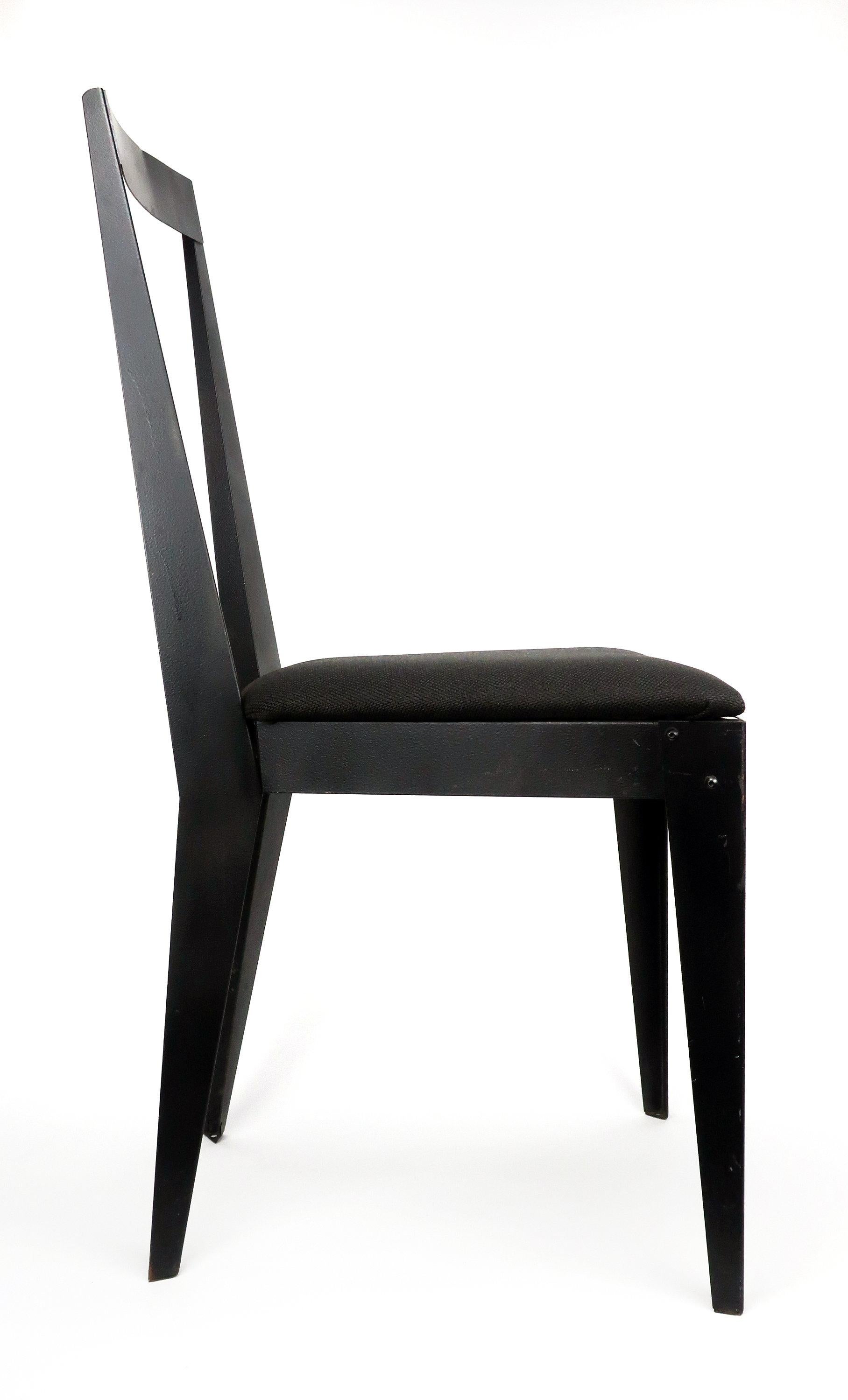 20th Century Pair of 1980s Post Modern Angular Metal Chairs