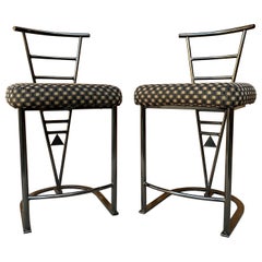 Vintage Pair of 1980s Postmodern Counter Height Stools by Design Institute America