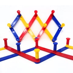 Pair of 1980s Primary Colored Expandable Coat Rack