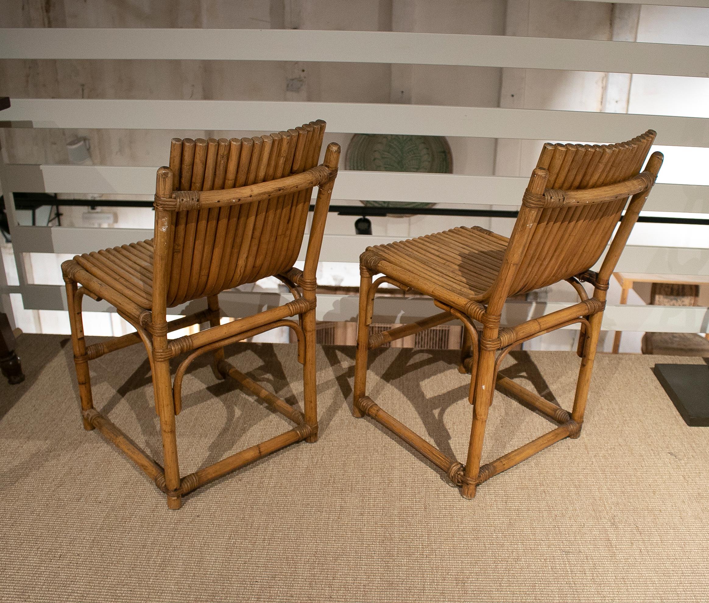 20th Century Pair of 1980s Spanish Bamboo Chairs