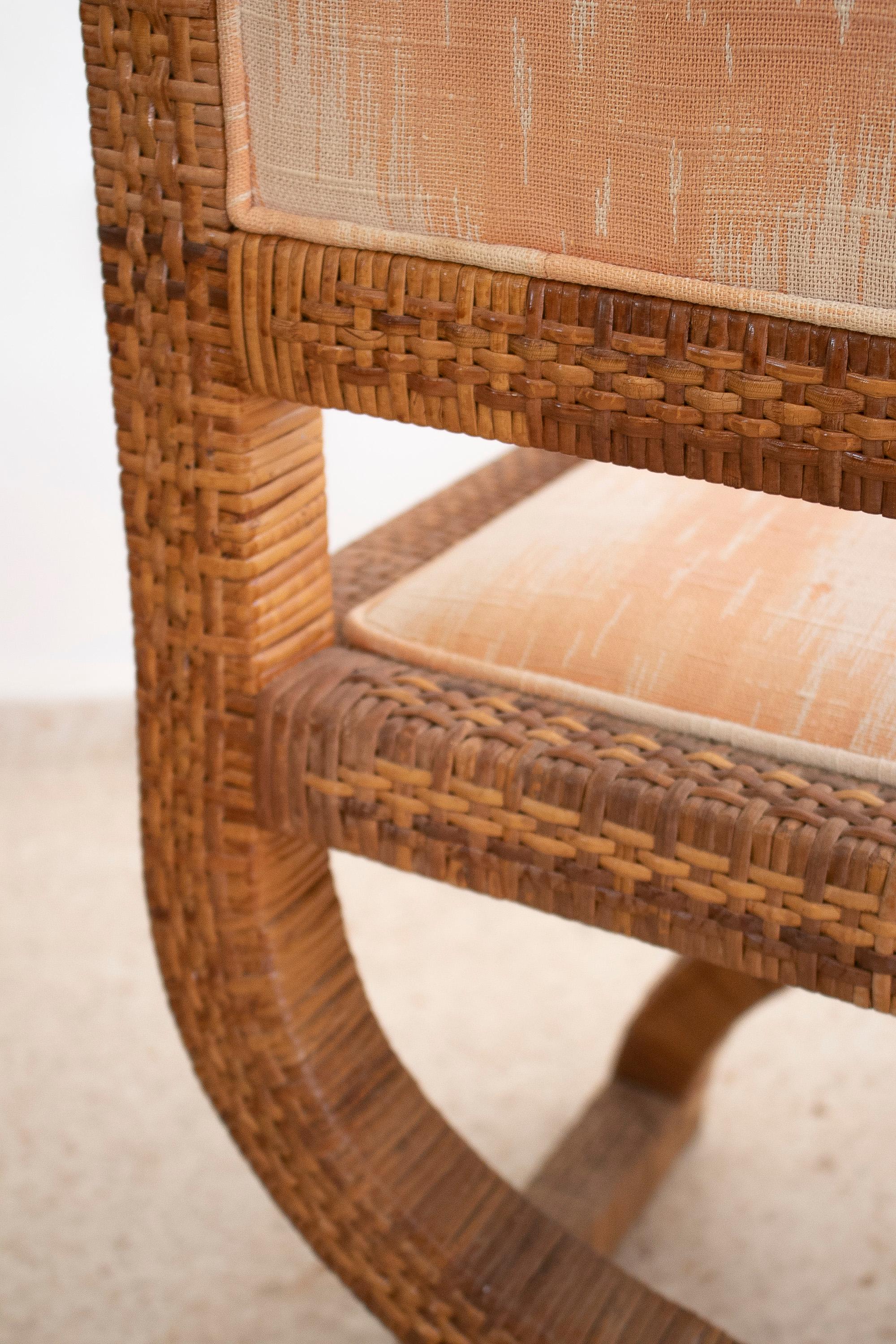 Pair of 1980s Spanish Woven Wicker Armchairs 13