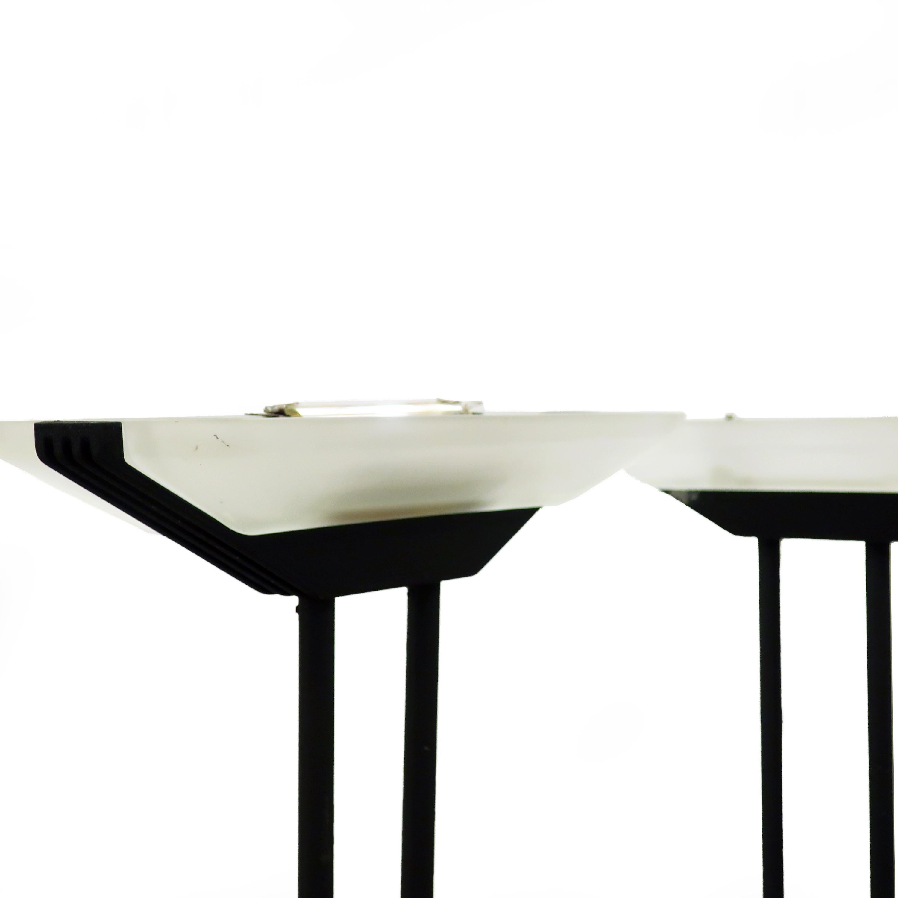 Post-Modern Pair of Black Postmodern Floor Lamps Attr. Barbieri and Marianelli for Tronconi