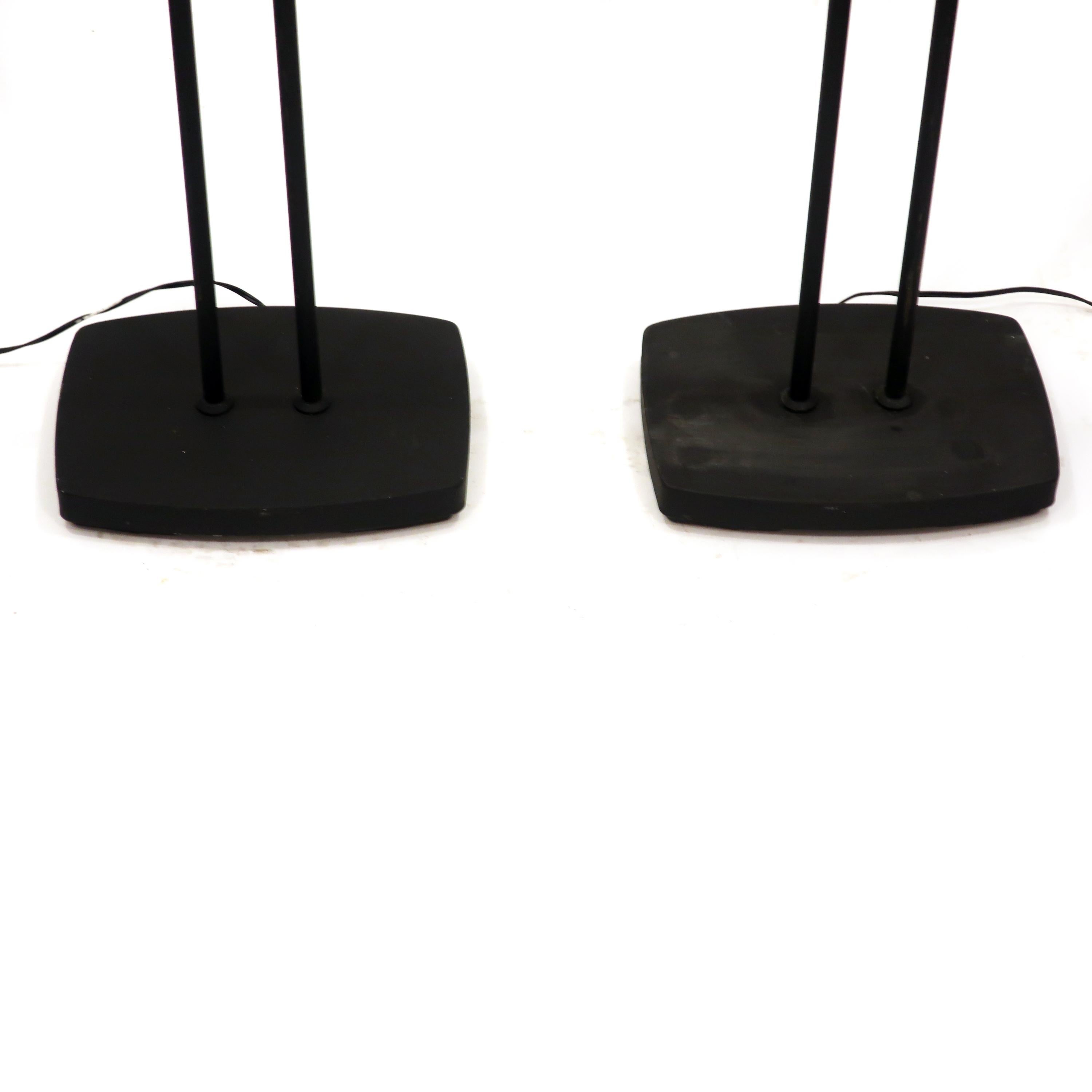 Pair of Black Postmodern Floor Lamps Attr. Barbieri and Marianelli for Tronconi 1