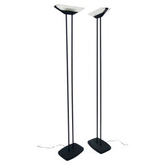 Pair of Black Postmodern Floor Lamps Attr. Barbieri and Marianelli for Tronconi