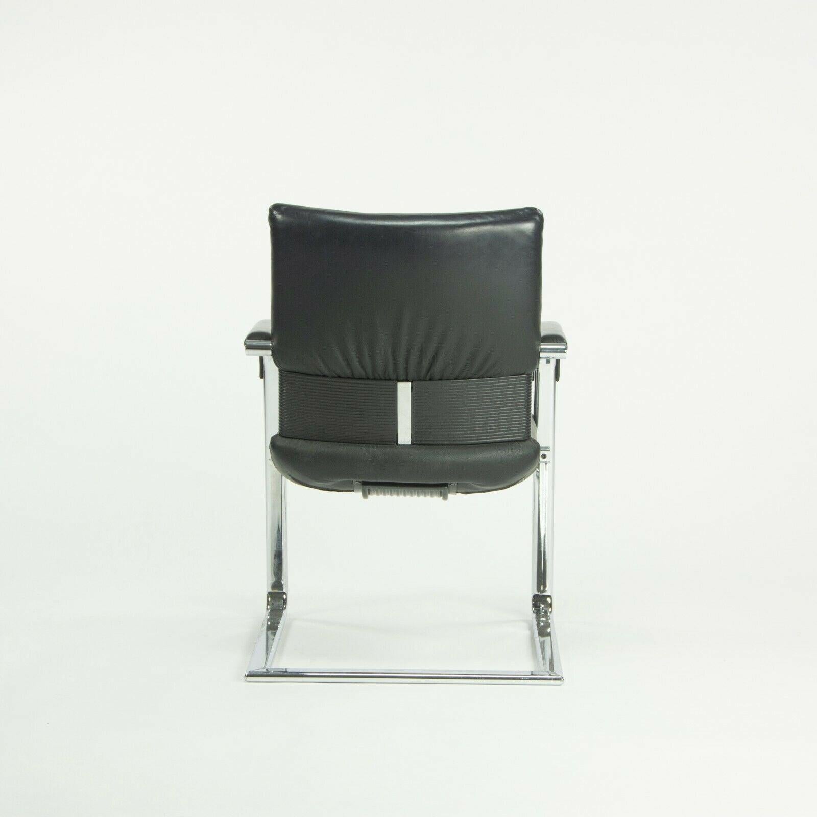 Late 20th Century Pair of 1986 Mario Bellini for Vitra Figura Imago Arm Chairs in Black Leather For Sale