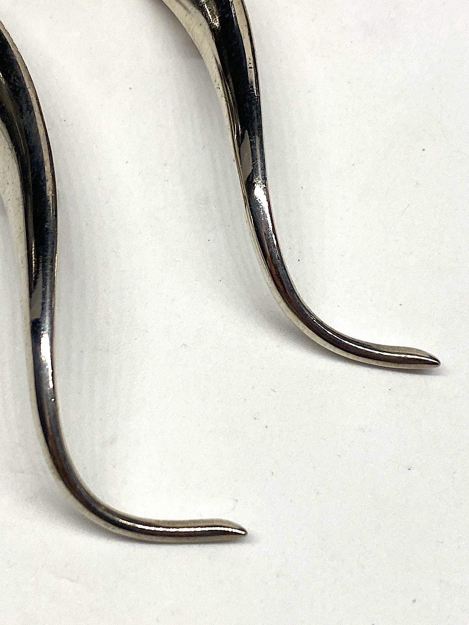  Pair of 1990s Abstract Sterling Silver Brooches 2