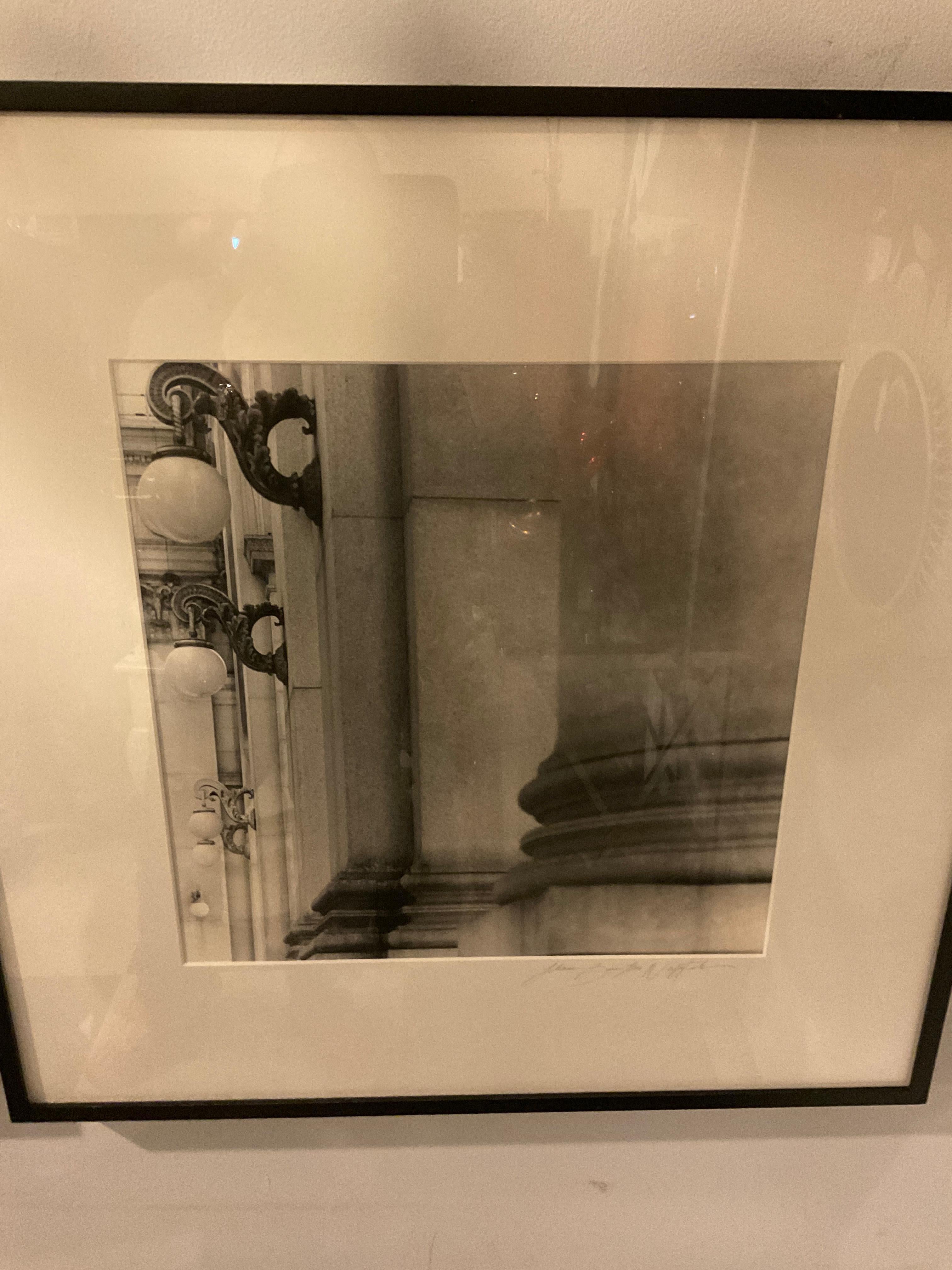 Pair of 1990s City Hall Column Black And White  Photographs By Naprstek  In Good Condition For Sale In Tarrytown, NY