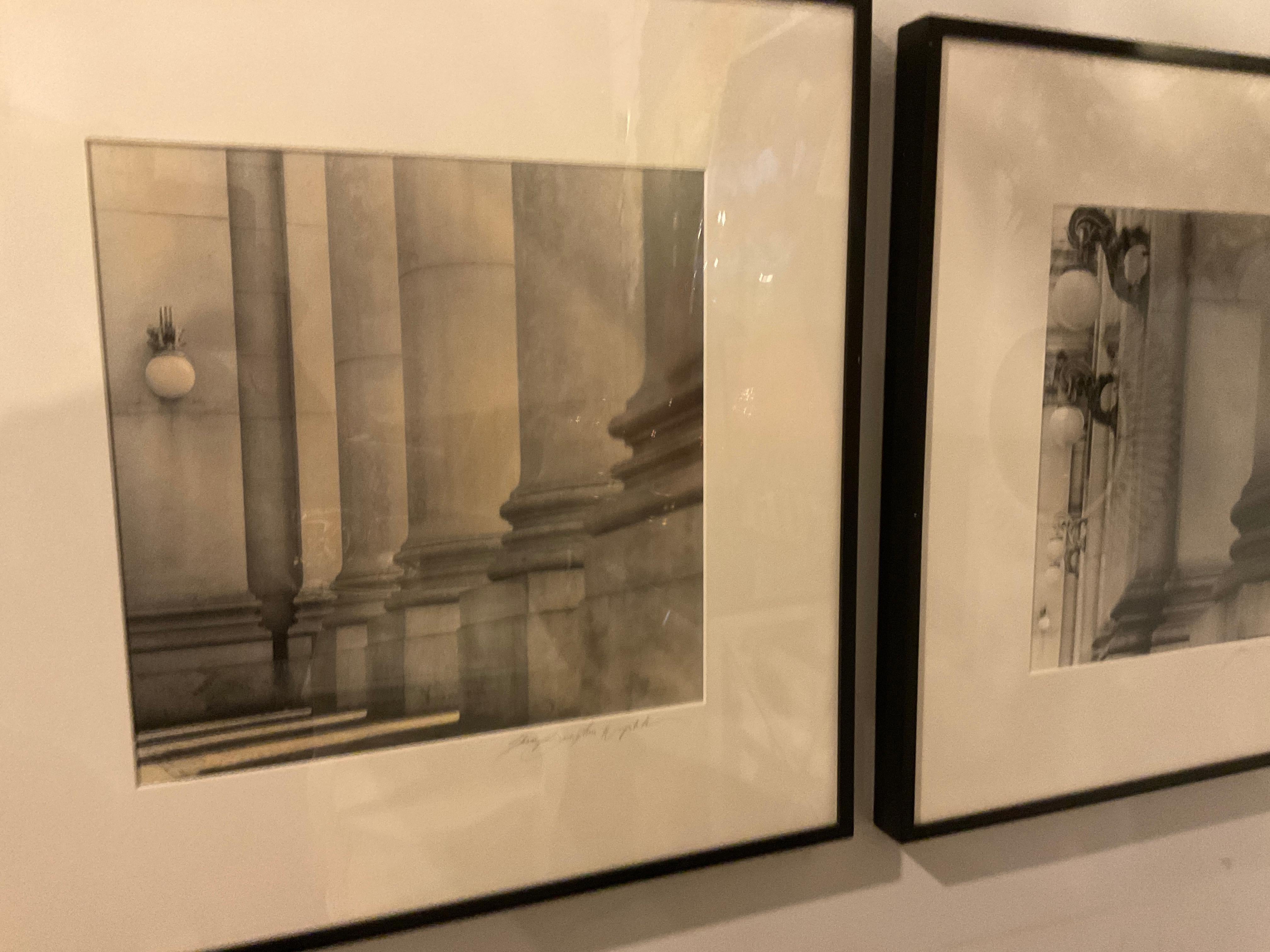 Pair of 1990s City Hall Column Black And White  Photographs By Naprstek  For Sale 1