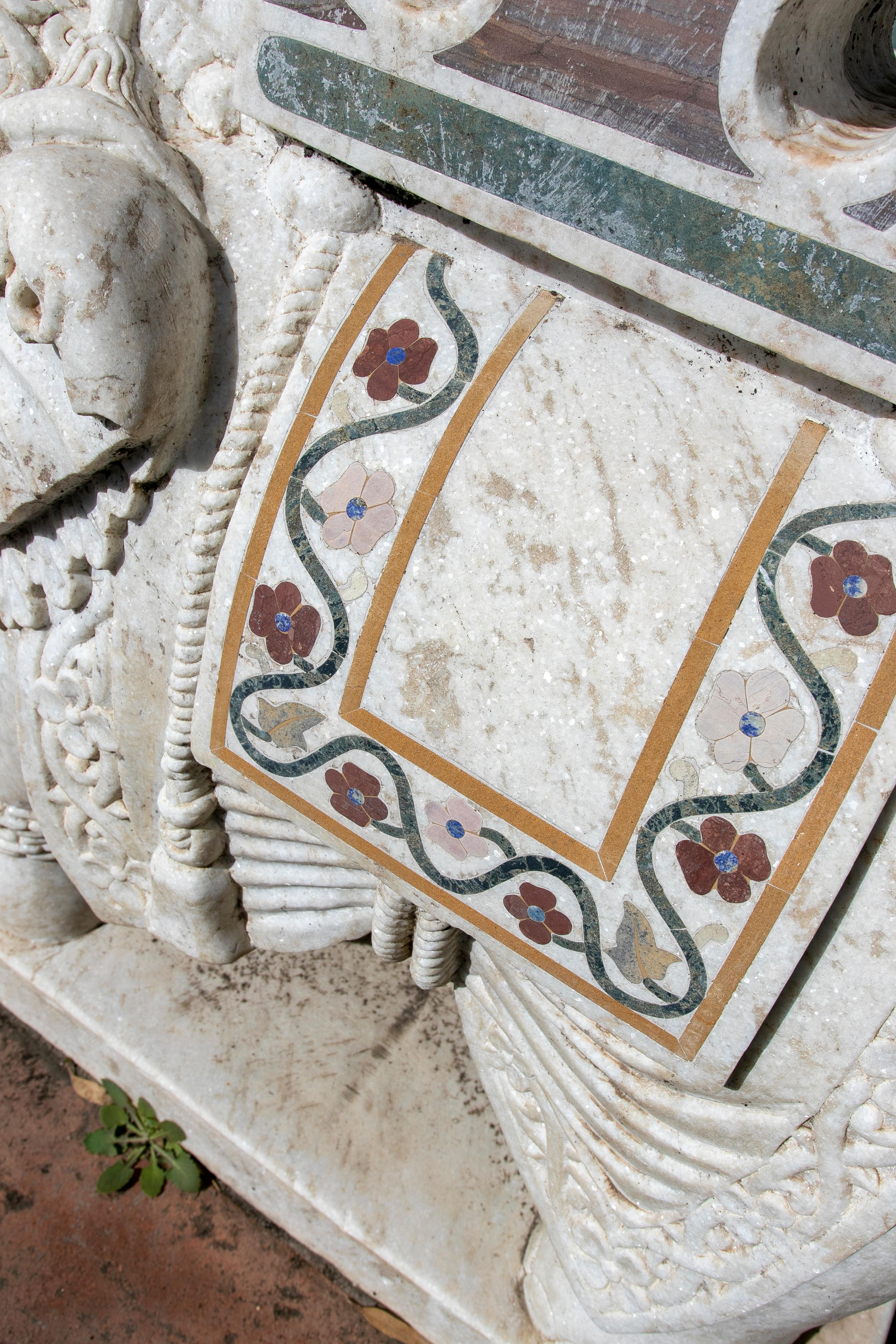 Coppia di elefanti intarsiati in marmo bianco Macael invecchiato intagliati a mano del 1990 in vendita 10