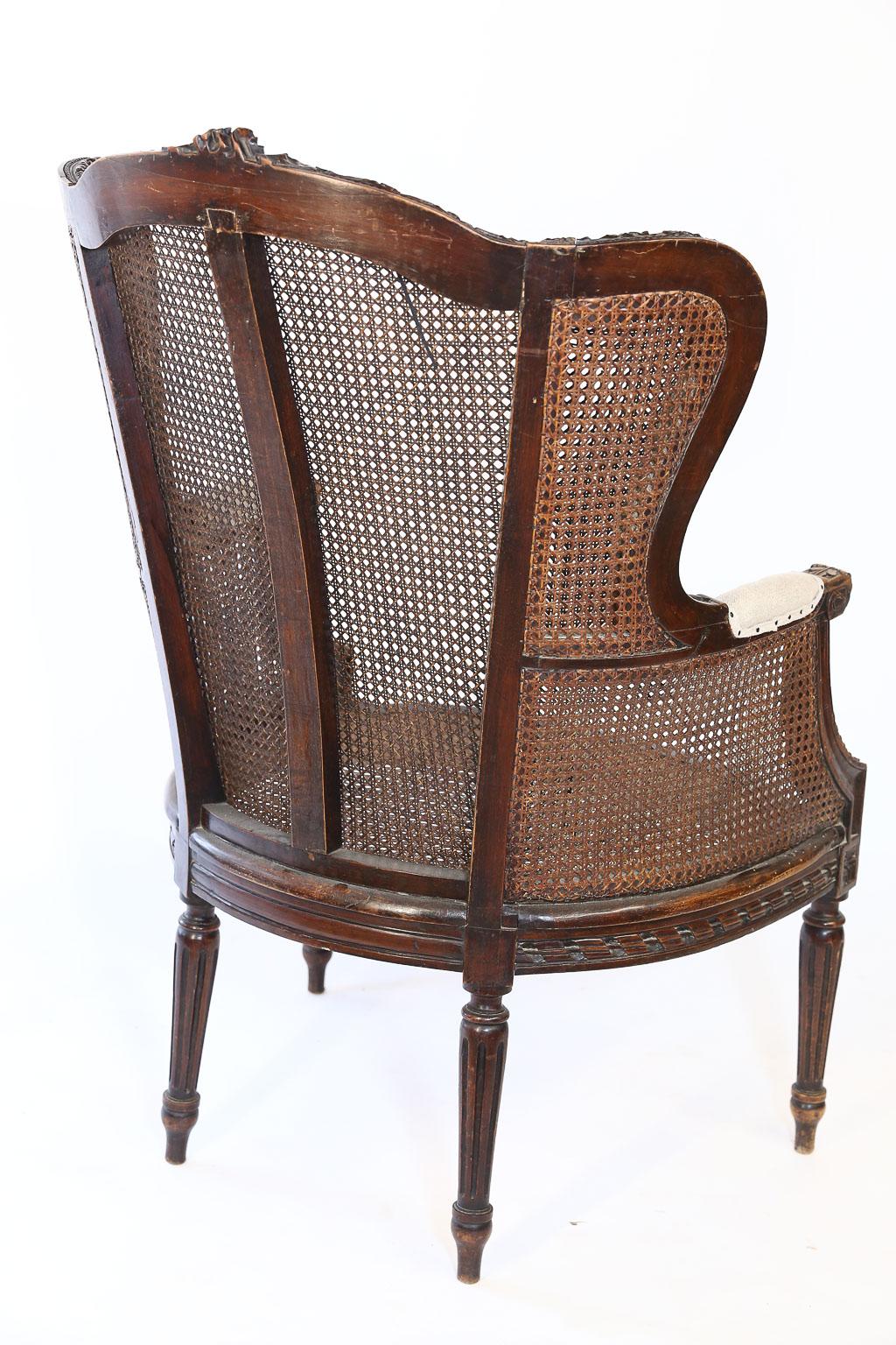 Pair of 19th Century Cane Back Bergère Chairs 4