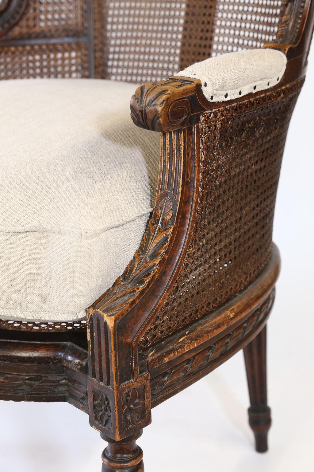 cane back bergere chair