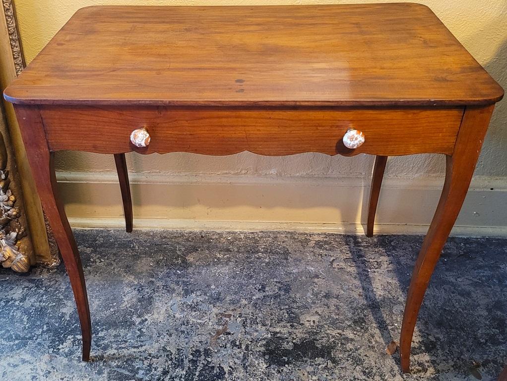 Pair of 19C French Country Cherrywood Side Tables For Sale 5