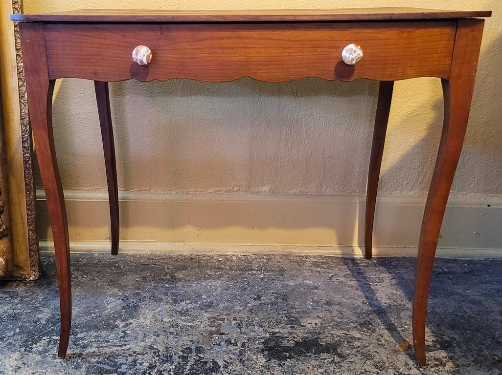Pair of 19C French Country Cherrywood Side Tables For Sale 6