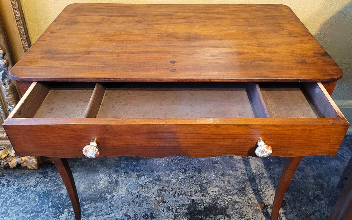 19th Century Pair of 19C French Country Cherrywood Side Tables For Sale