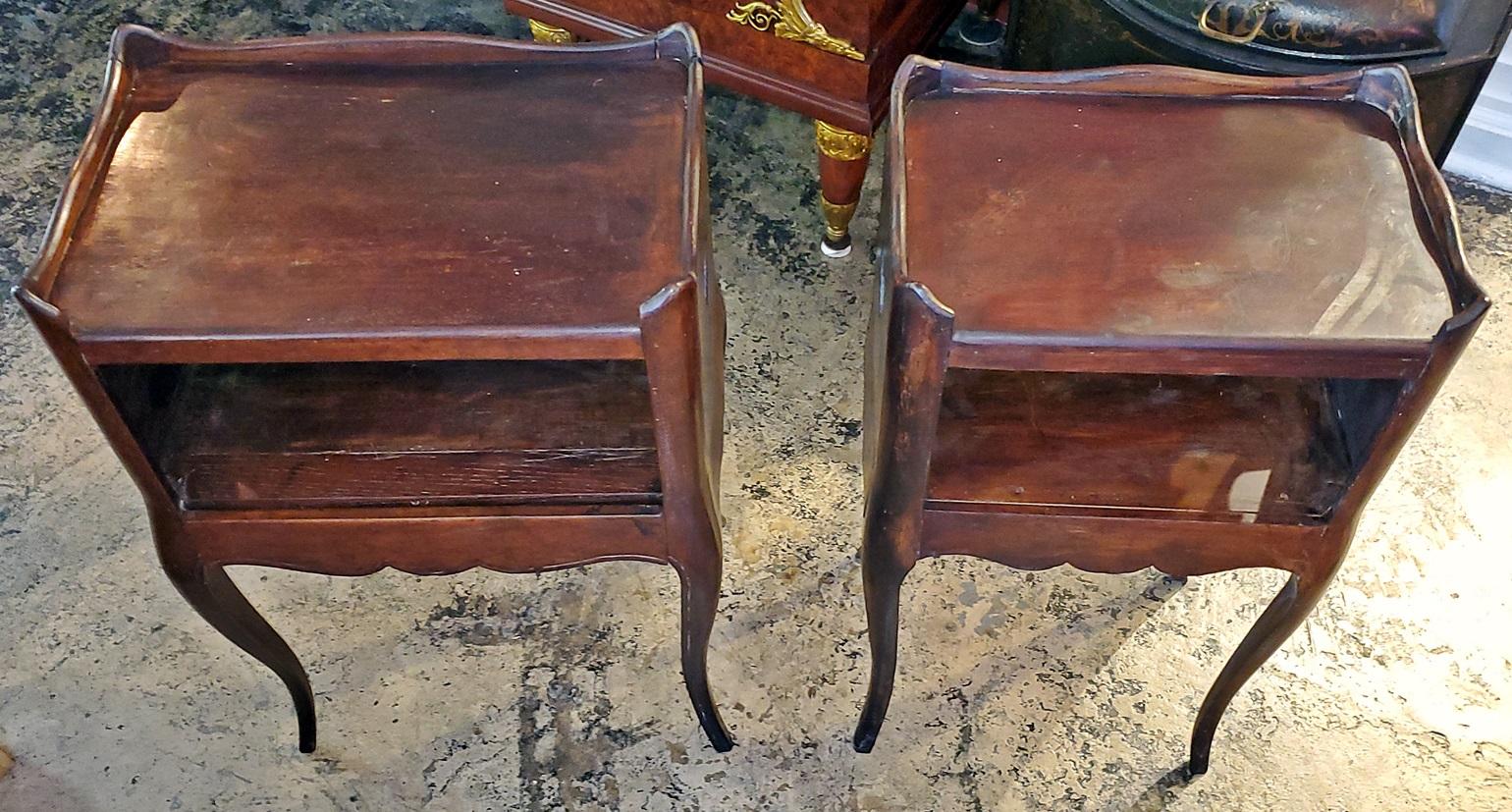 Pair of 19th Century French Country Walnut Side Tables 5
