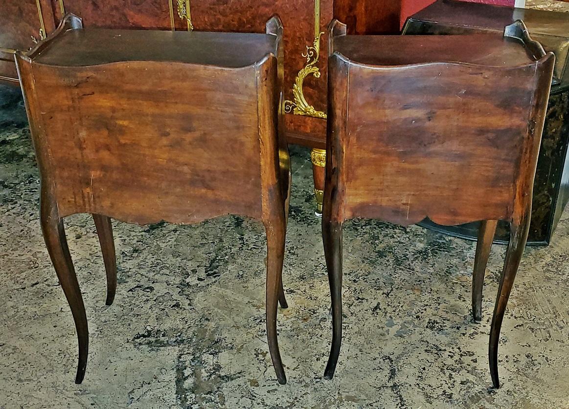 French Provincial Pair of 19th Century French Country Walnut Side Tables