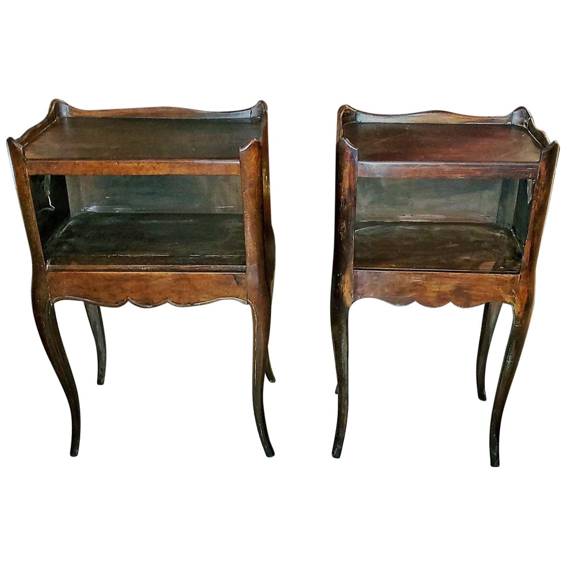 Pair of 19th Century French Country Walnut Side Tables
