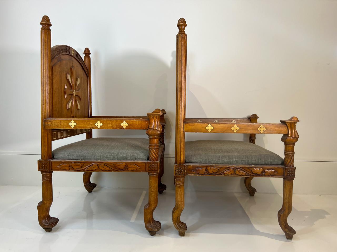 Pair of Gothic Revival Chairs, 19th Century 1