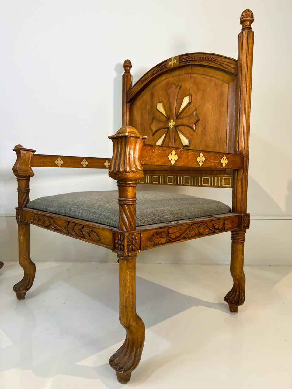 Pair of Gothic Revival Chairs, 19th Century 2