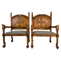 Pair of Gothic Revival Chairs, 19th Century
