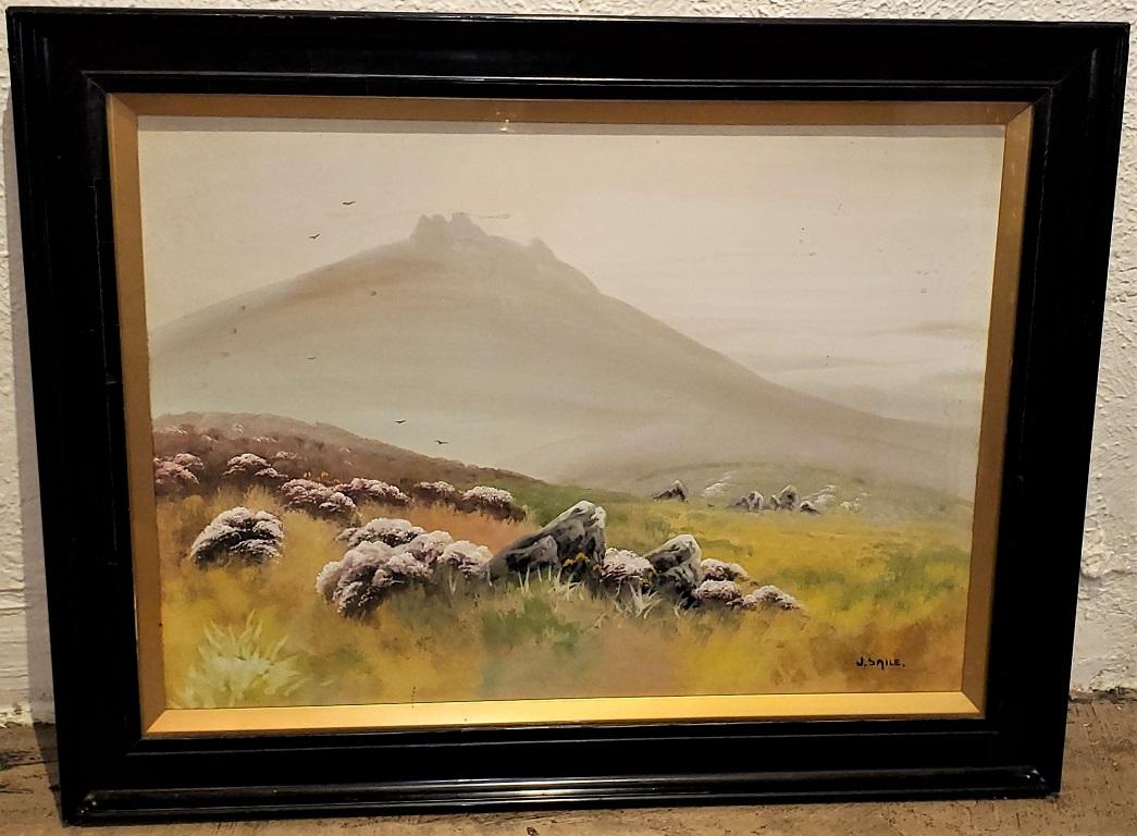 Victorian Pair of 19C J Saile Scottish Highland Watercolors For Sale