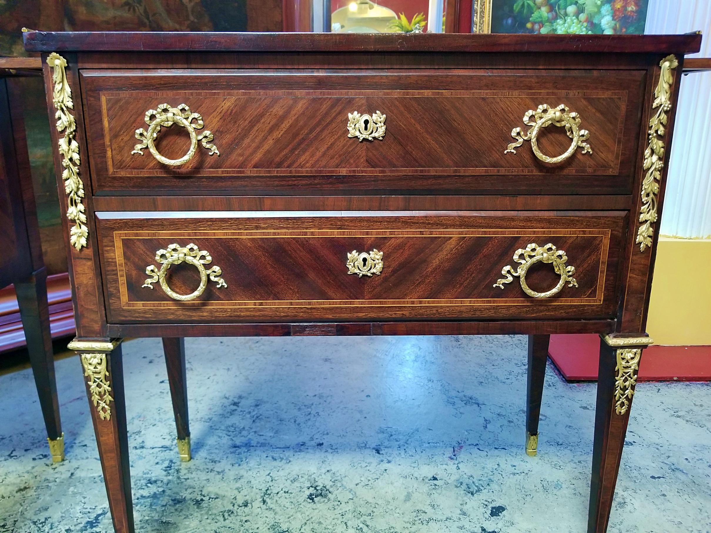 Pair of 19th Century Louis XVI Style Side Tables (Goldbronze)