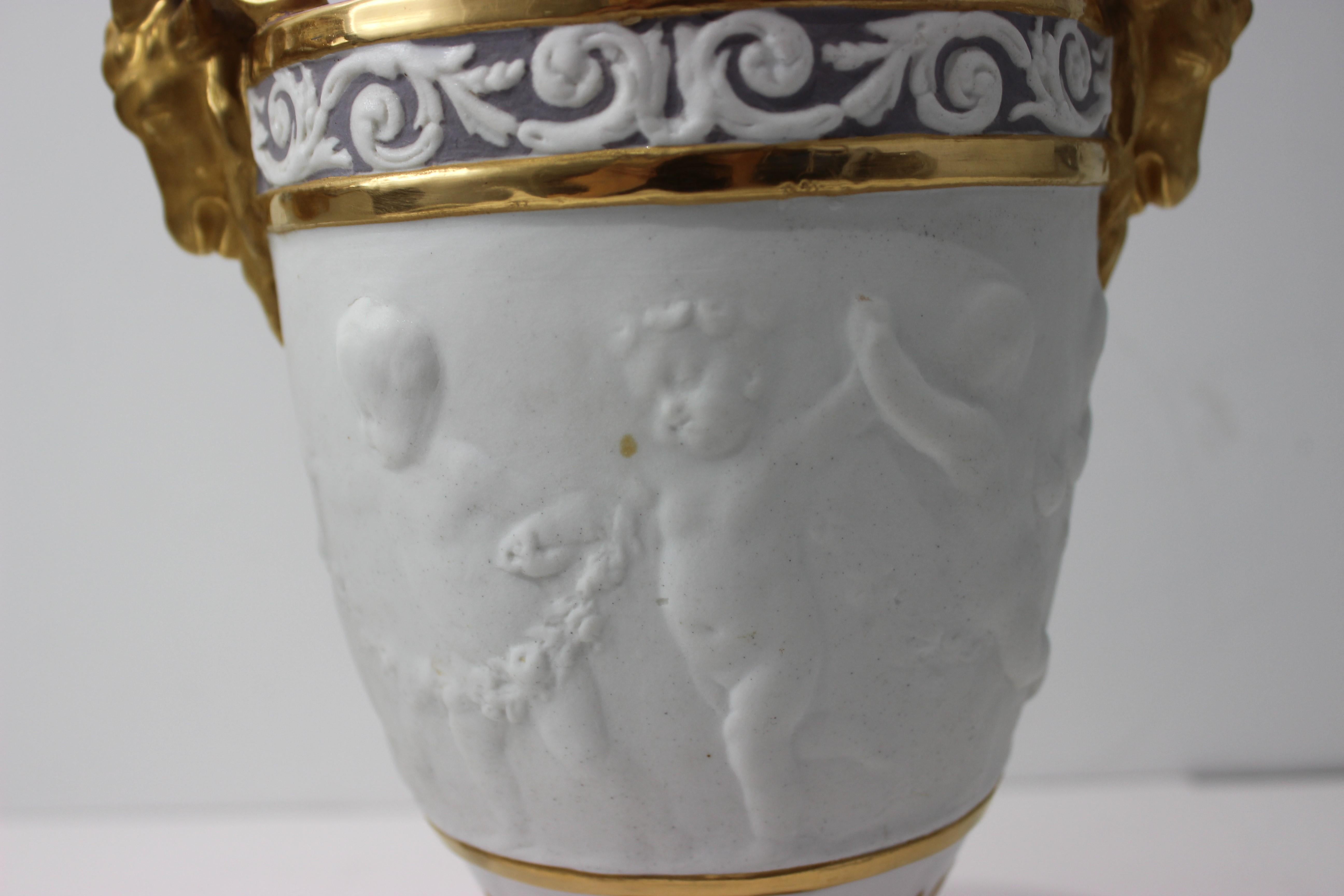 19th Century Pair of  Louis XV Sevres Style Urns For Sale