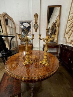 Pair of 19h c. French Louis XVI Gilt Bronze Candelabras