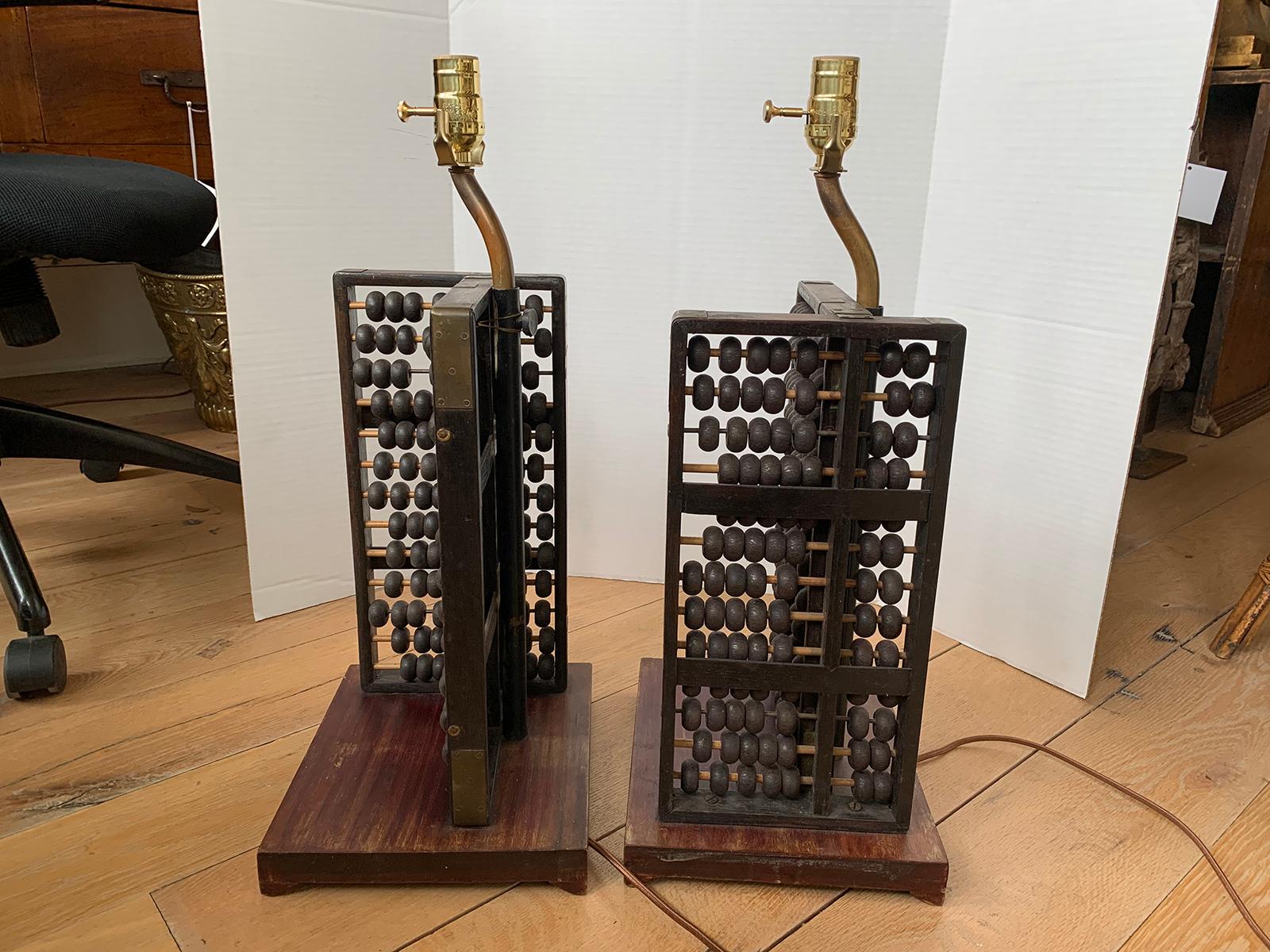 Pair of 19th-20th Century Abacuses as Lamps on Custom Bases 5
