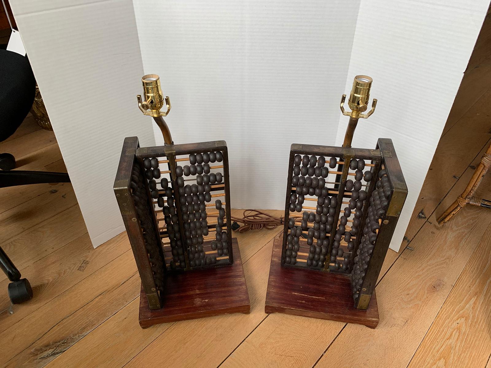 Pair of 19th-20th Century Abacuses as Lamps on Custom Bases 15