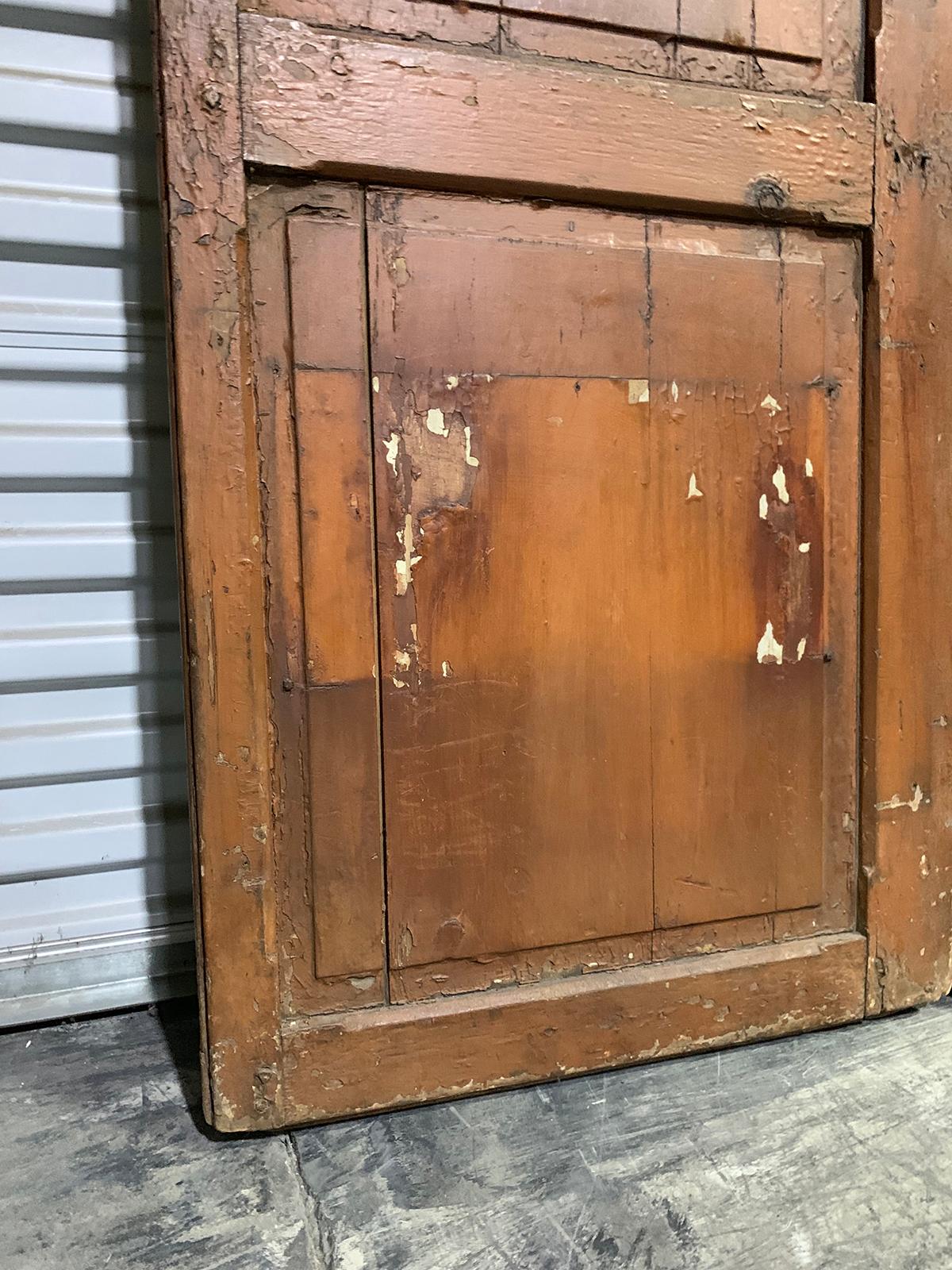 Pair of 19th-20th Century American Painted Shutters with Pierced Top Panel For Sale 2