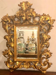 Pair of 19th-20th Century Carved Italian Florentine Wall or Table Mirrors