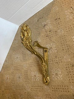 Pair of 19th-20th Century Gilt Bronze Curtain Rod Brackets