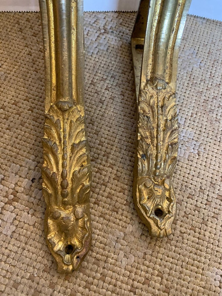 Pair of 19th20th Century Gilt Bronze Curtain Rod Brackets For Sale at 1stDibs bronze curtain