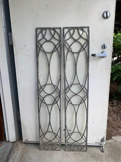 Pair of 19th-20th Century Leaded Glass Architectural Panes / Transoms