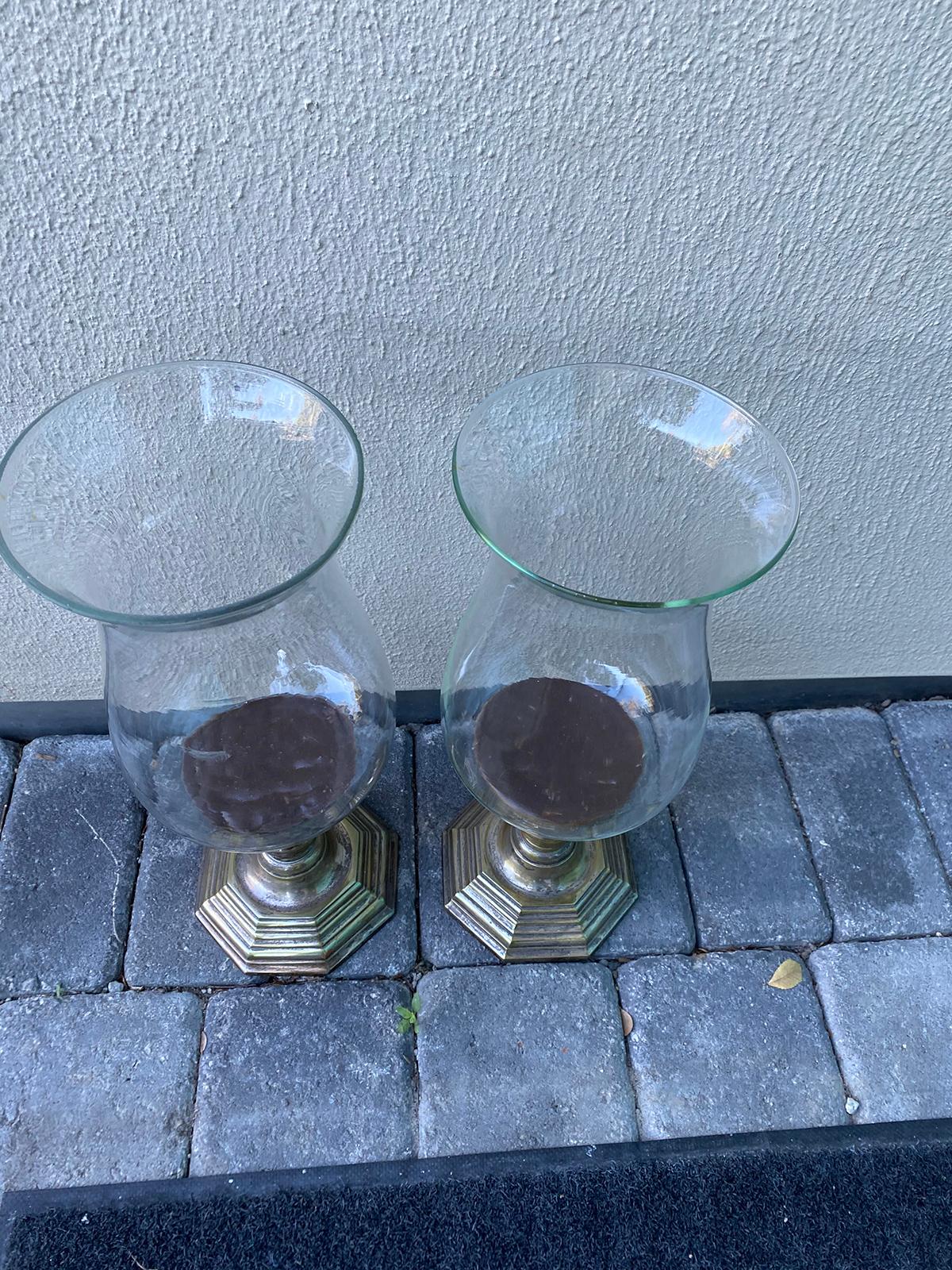 Pair of 19th-20th Century Louis XV Style Glass Photophores In Good Condition In Atlanta, GA