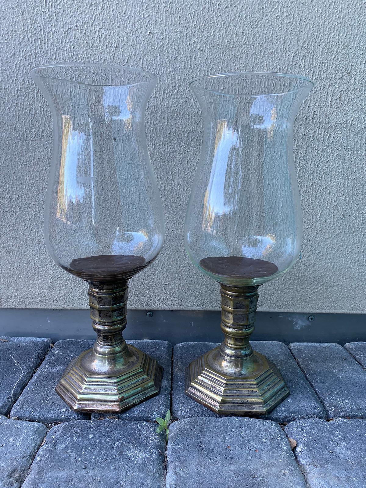 Pair of 19th-20th Century Louis XV Style Glass Photophores 1