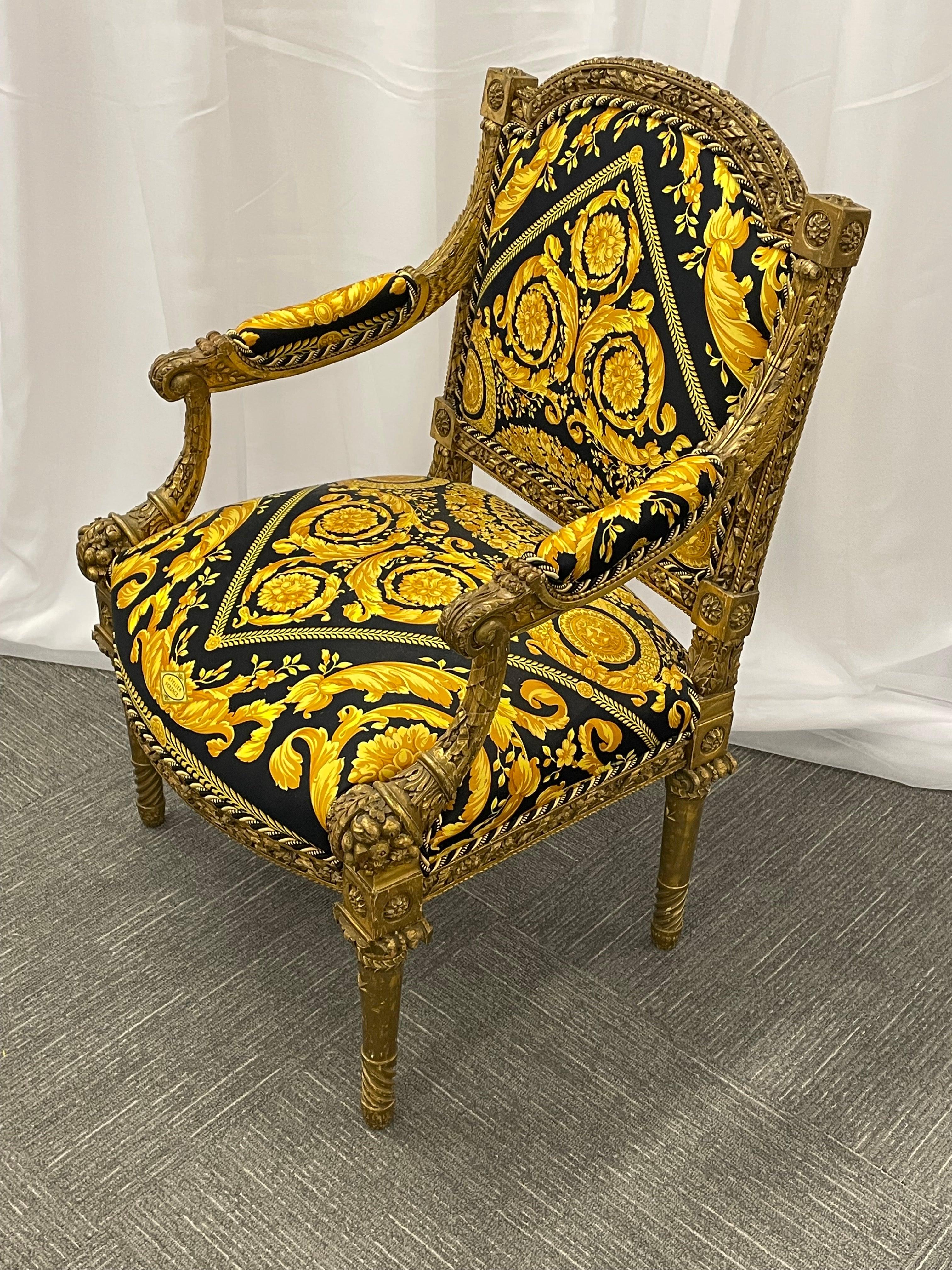 Pair of 19th-20th Century Louis XVI Style Carved Armchairs  For Sale 4