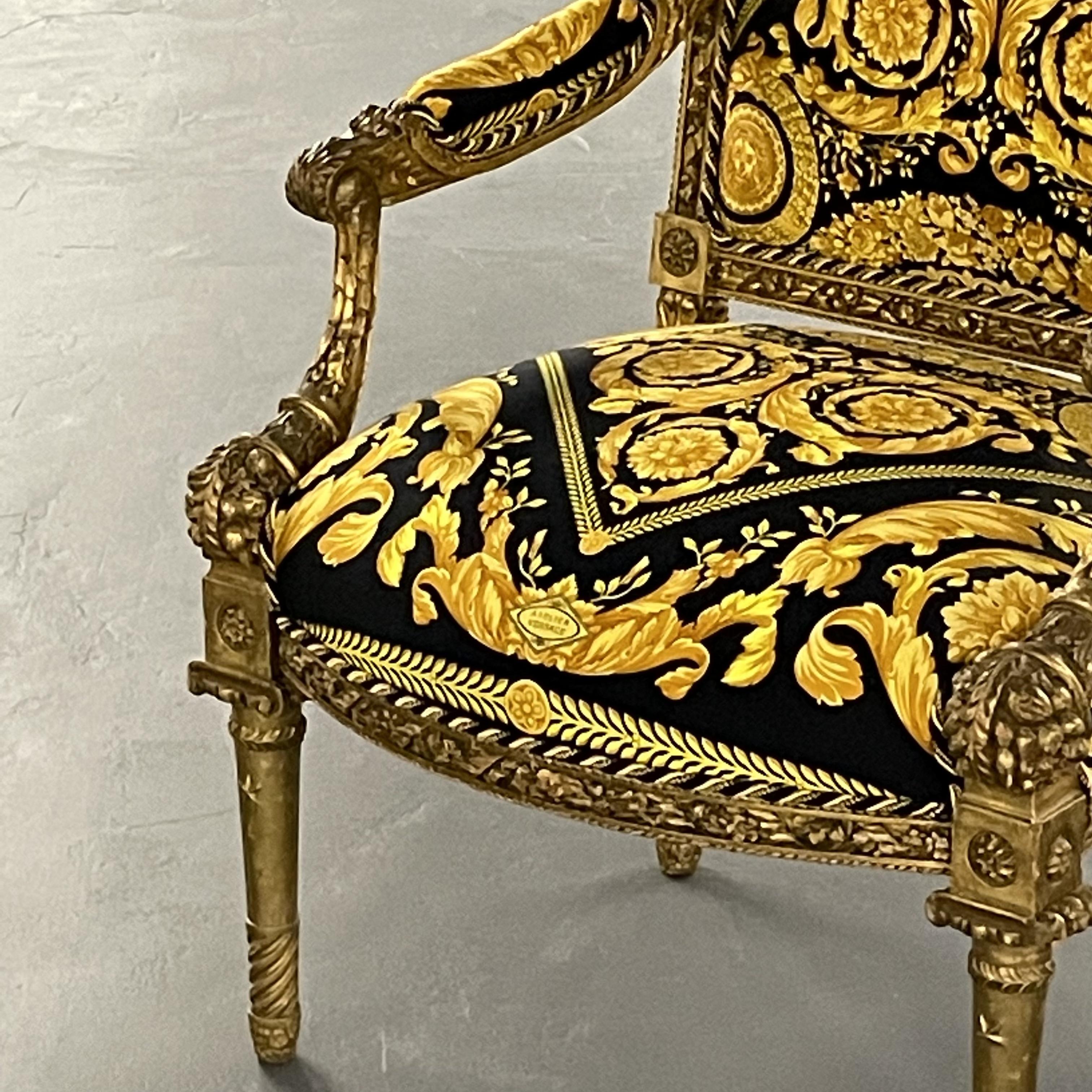 Pair of 19th-20th Century Louis XVI Style Carved Armchairs  In Good Condition For Sale In Stamford, CT