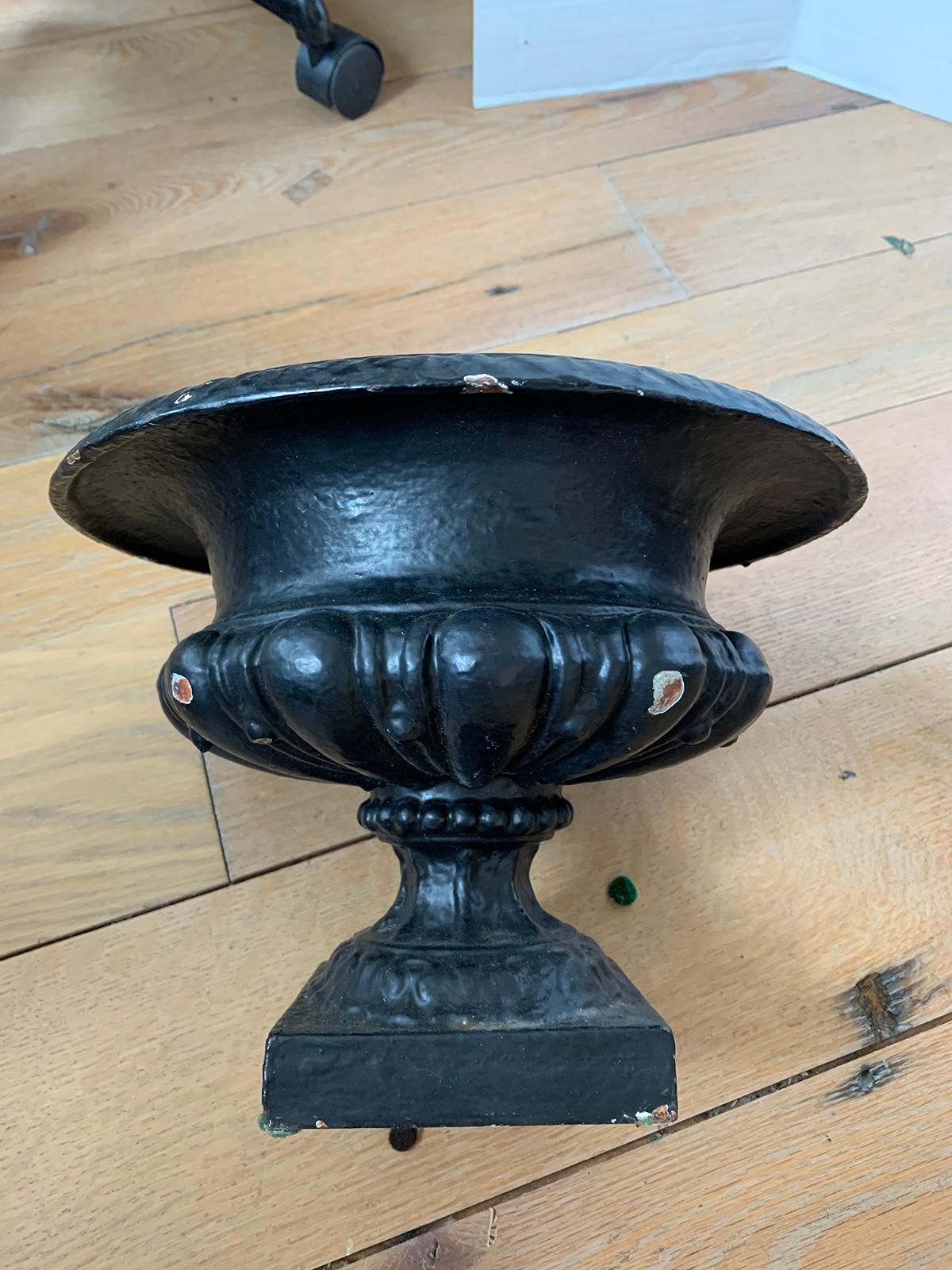 Pair of 19th-20th Century Neoclassical Iron Urns 4