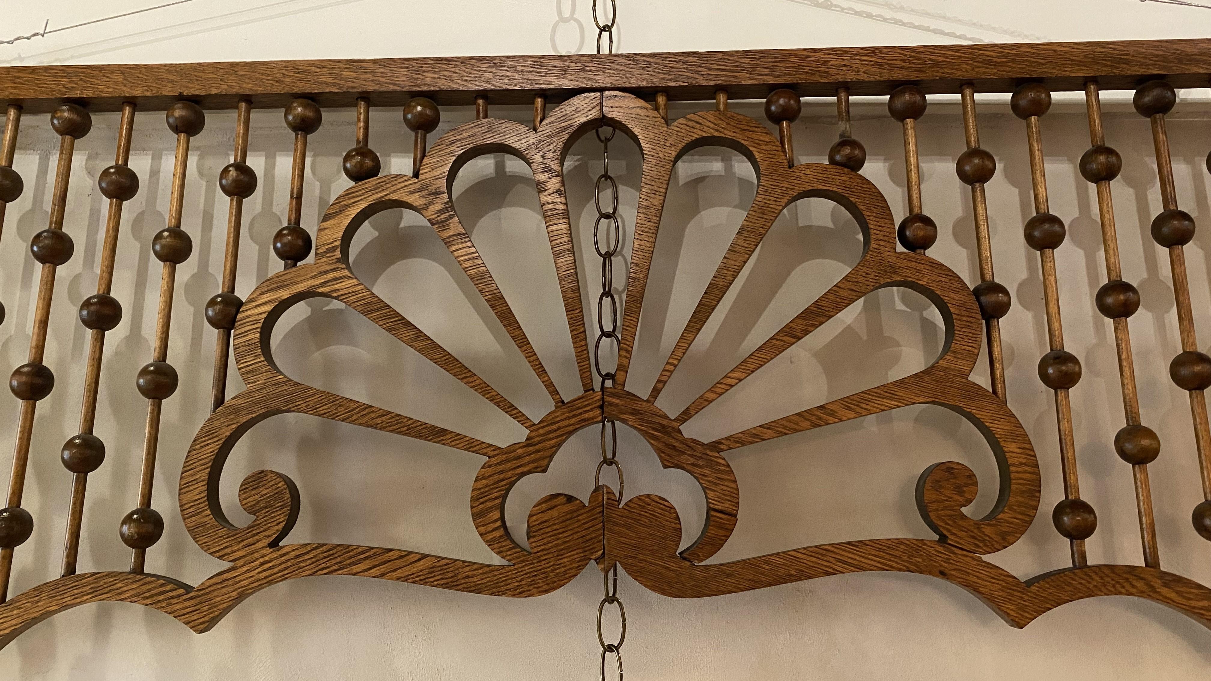 Aesthetic Movement Pair of 19th/ 20th Century Oak Stick & Ball Architectural Elements For Sale