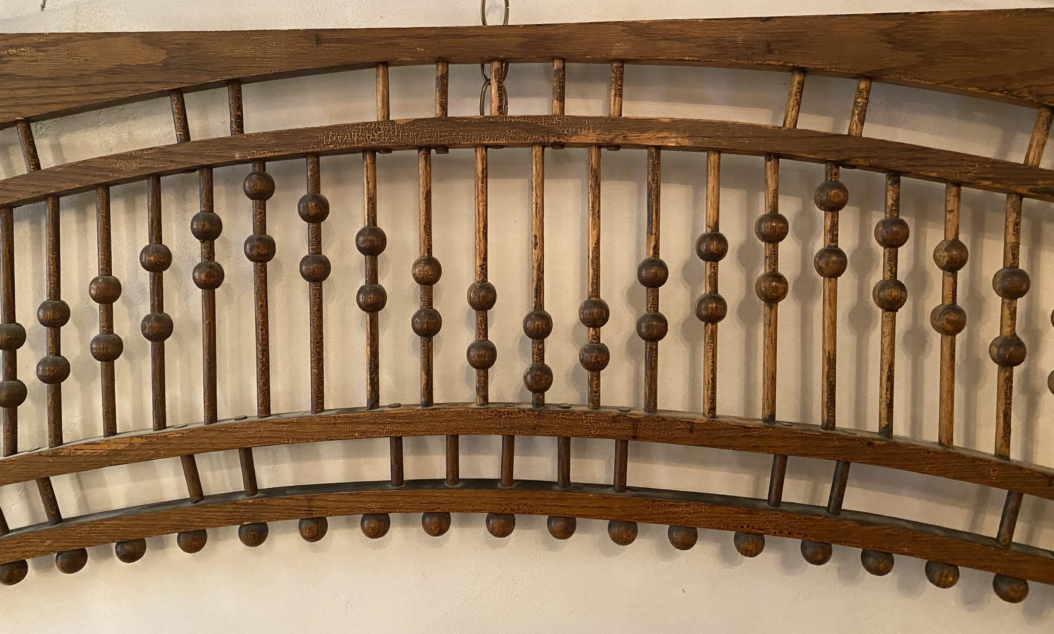 Pair of 19th/ 20th Century Oak Stick & Ball Architectural Elements In Good Condition For Sale In Milford, NH
