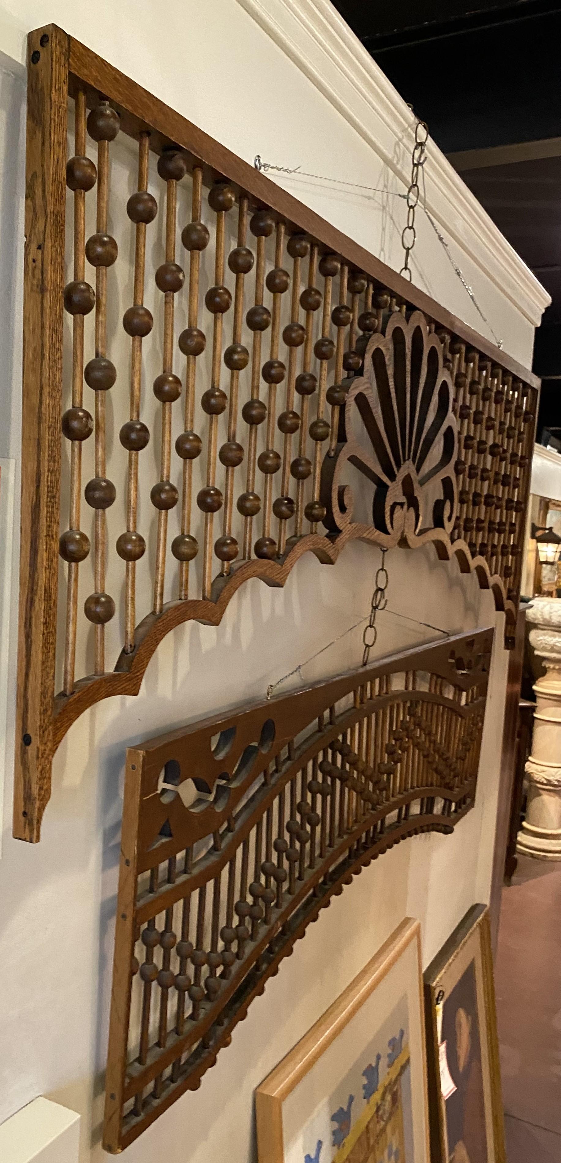 Pair of 19th/ 20th Century Oak Stick & Ball Architectural Elements For Sale 2