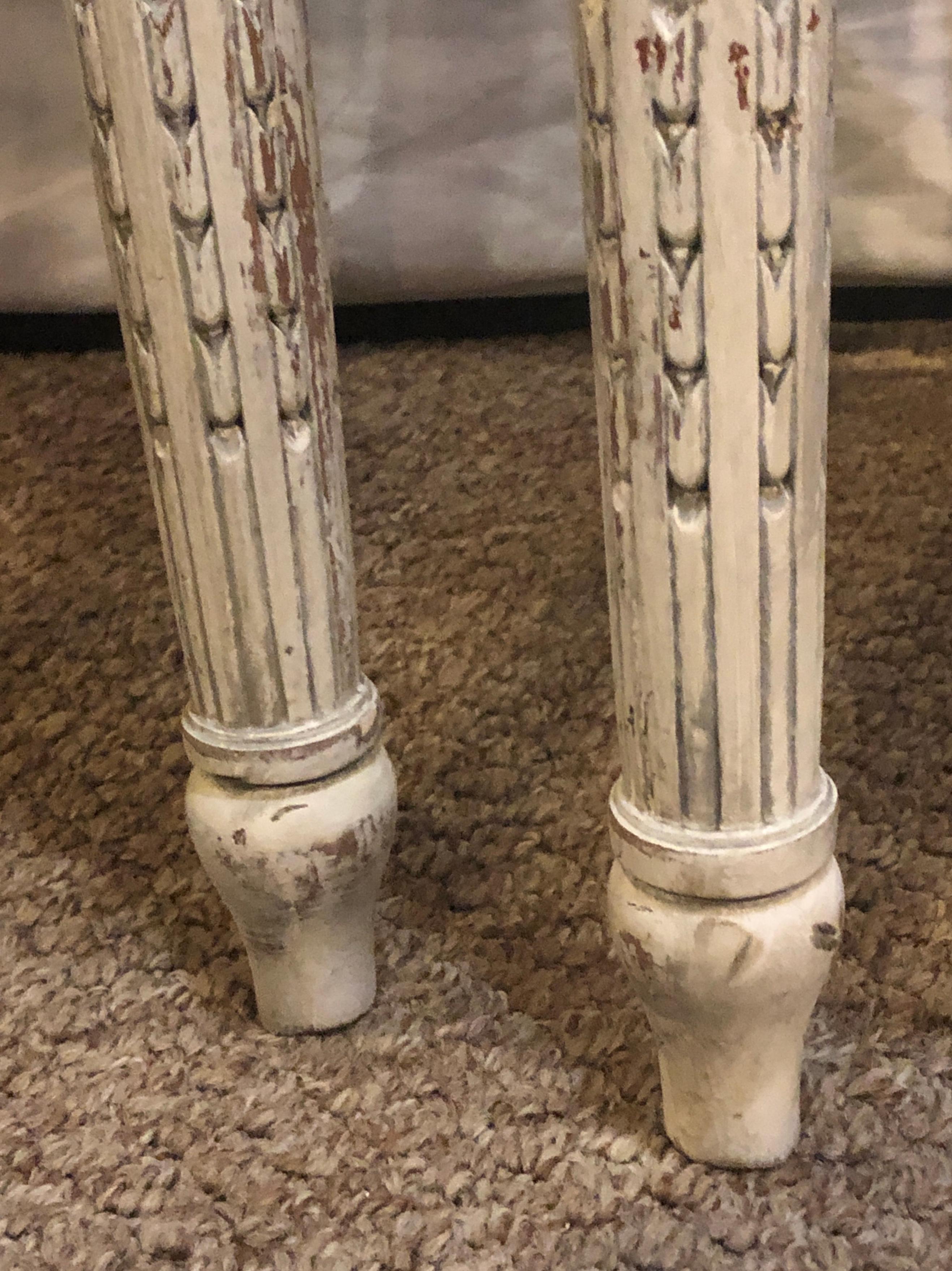 Pair of 19th-20th Century Paint Decorated Louis XVI Style Swedish Side Chairs In Good Condition For Sale In Stamford, CT