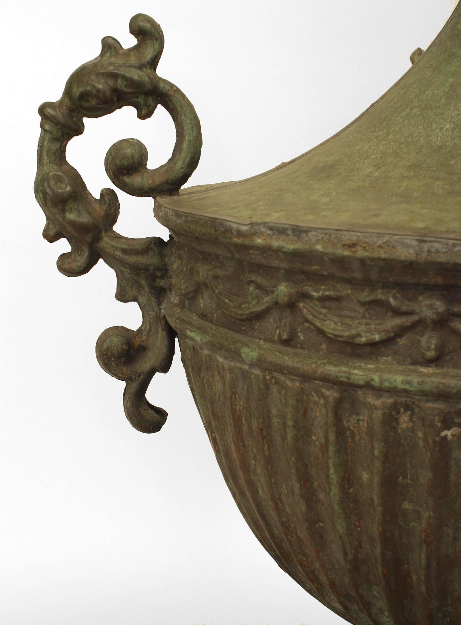 19th Century Pair of English Adam Copper Outdoor Urns For Sale