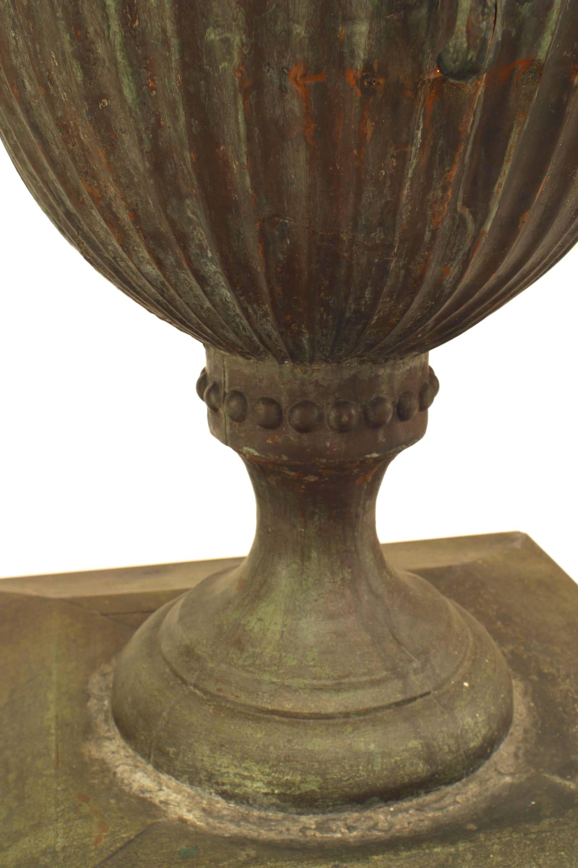 Pair of English Adam Copper Outdoor Urns For Sale 2