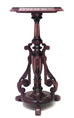 Pair of Victorian Eastlake Walnut Pedestals