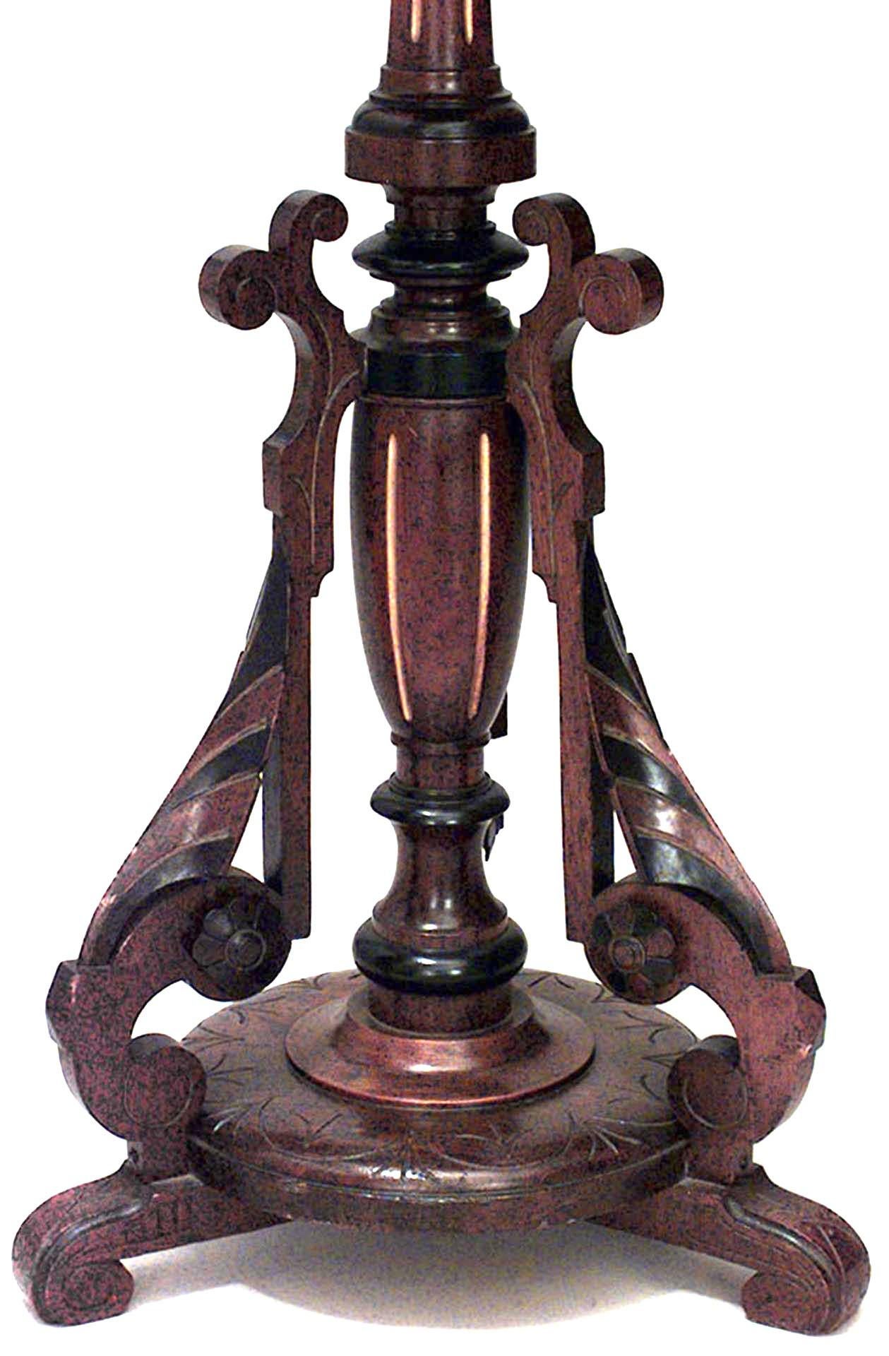 American Pair of Victorian Eastlake Walnut Pedestals For Sale