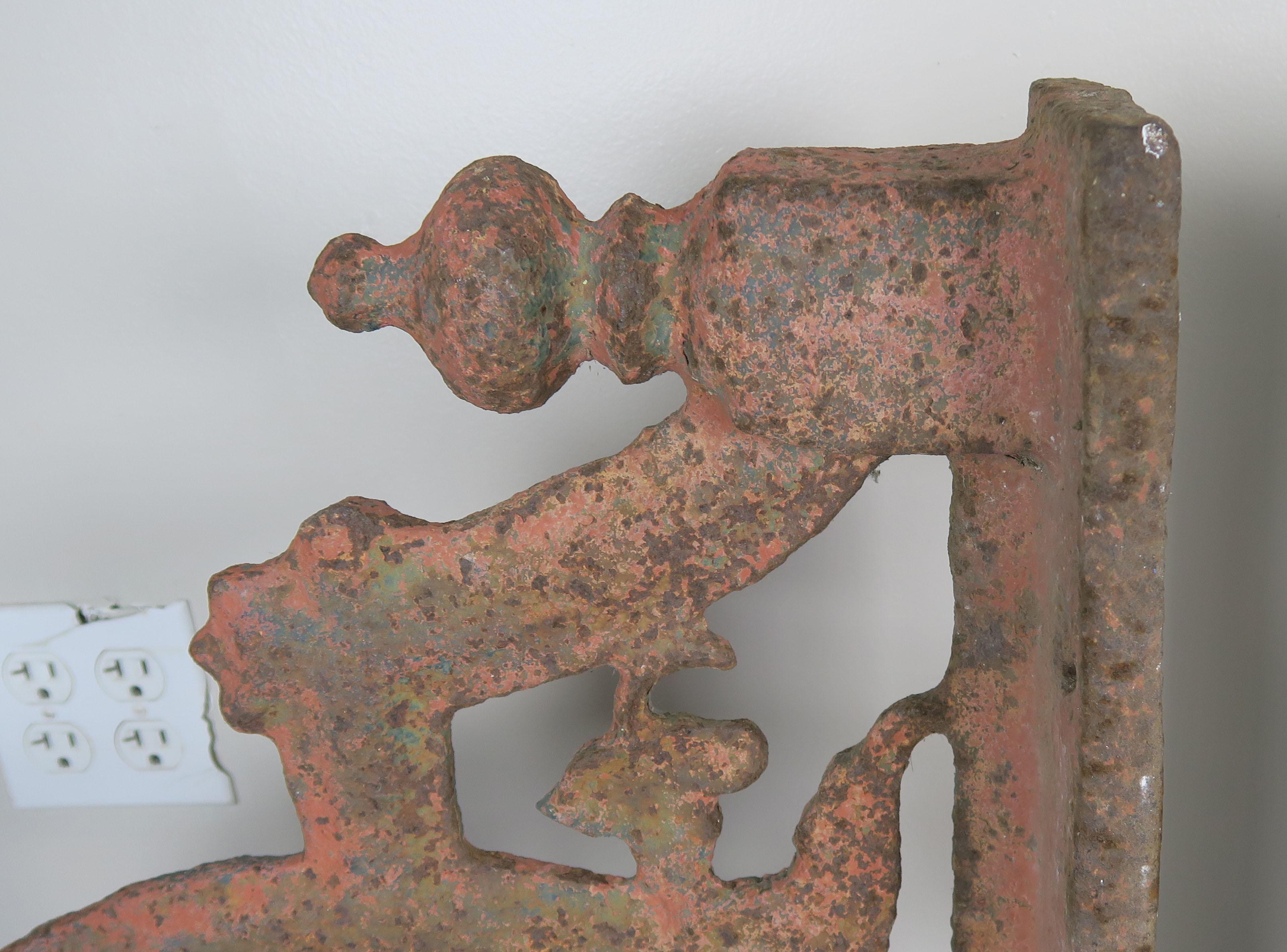 Industrial Pair of 19th Century American Painted Cast Iron Architectural Brackets 